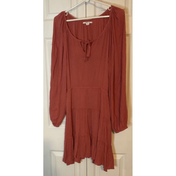 O’Neill Red Clay Pink Long Sleeve Boho Dress Size XXL New $70 - Picture 1 of 6
